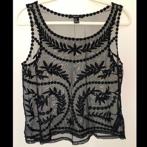Forever 21 Sheer Top with Embroidery